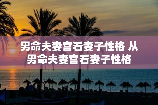 男命夫妻宫看妻子性格 从男命夫妻宫看妻子性格