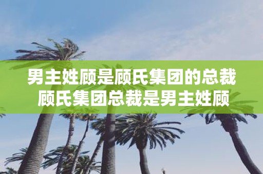 男主姓顾是顾氏集团的总裁 顾氏集团总裁是男主姓顾吗