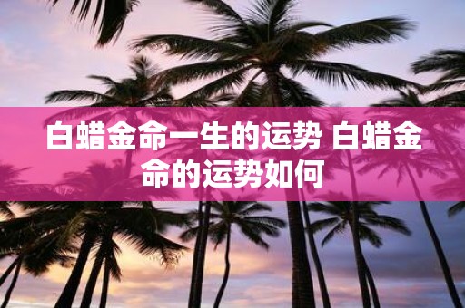 白蜡金命一生的运势 白蜡金命的运势如何