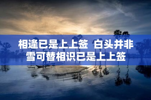 相逄已是上上签 白头并非雪可替相识已是上上签