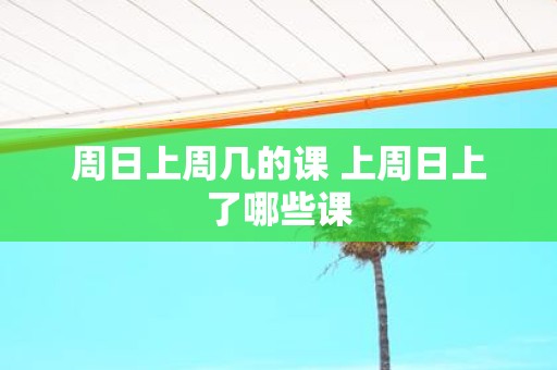 周日上周几的课 上周日上了哪些课