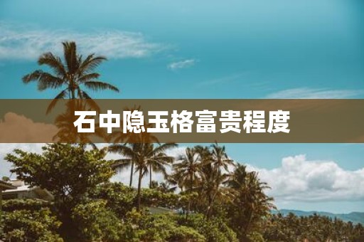 石中隐玉格富贵程度