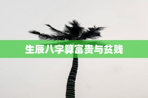 生辰八字算富贵与贫贱