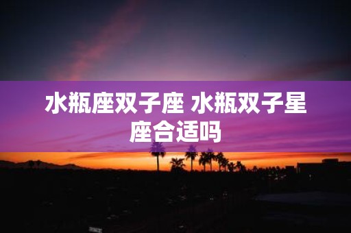 水瓶座双子座 水瓶双子星座合适吗