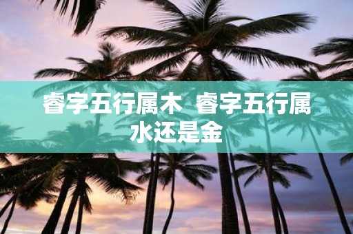 睿字五行属木 睿字五行属水还是金