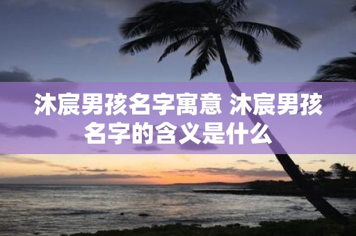 沐宸男孩名字寓意 沐宸男孩名字的含义是什么