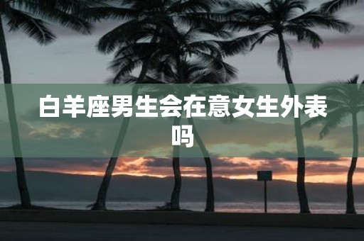 白羊座男生会在意女生外表吗