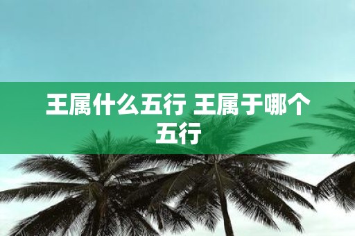 王属什么五行 王属于哪个五行