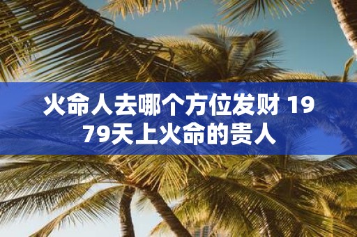 火命人去哪个方位发财 1979天上火命的贵人