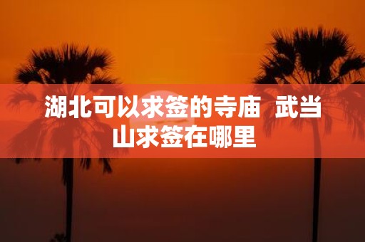 湖北可以求签的寺庙 武当山求签在哪里
