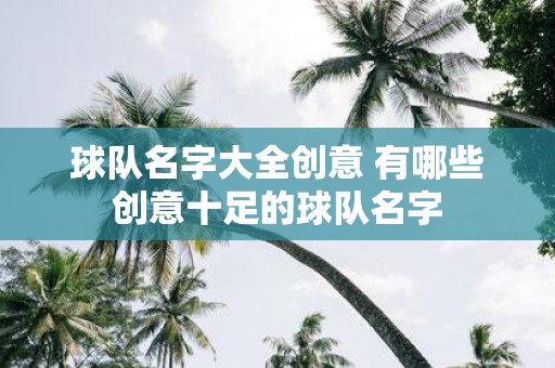 球队名字大全创意 有哪些创意十足的球队名字