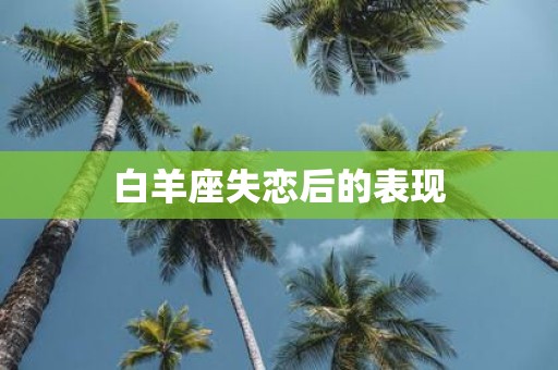 白羊座失恋后的表现