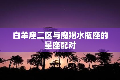 白羊座二区与魔羯水瓶座的星座配对