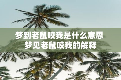 梦到老鼠咬我是什么意思 梦见老鼠咬我的解释