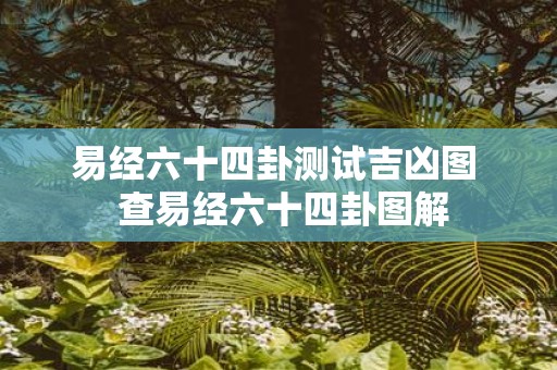 易经六十四卦测试吉凶图 查易经六十四卦图解