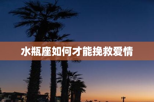 水瓶座如何才能挽救爱情