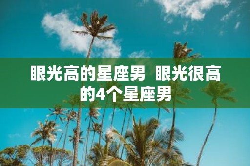 眼光高的星座男 眼光很高的4个星座男