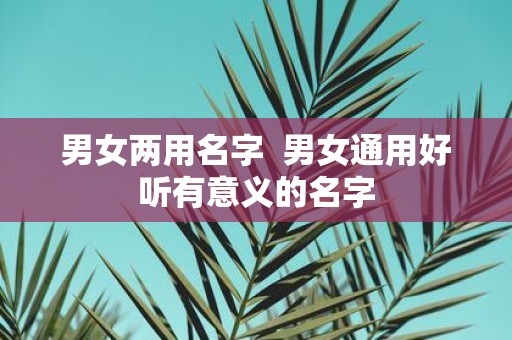 男女两用名字 男女通用好听有意义的名字