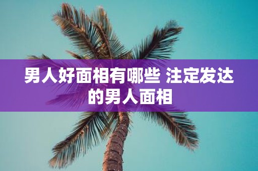 男人好面相有哪些 注定发达的男人面相