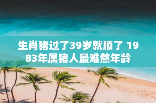 生肖猪过了39岁就顺了 1983年属猪人最难熬年龄