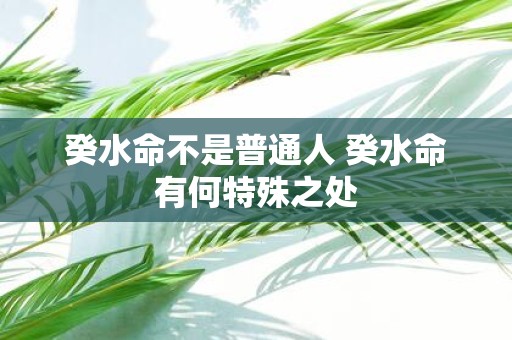 癸水命不是普通人 癸水命有何特殊之处