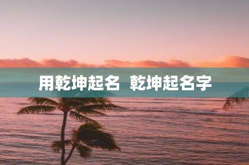 用乾坤起名 乾坤起名字