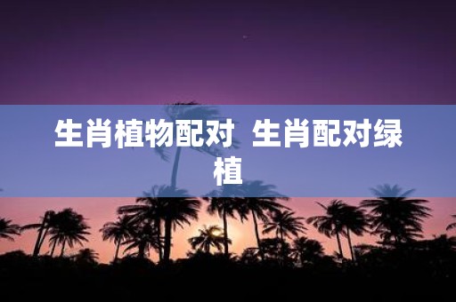 生肖植物配对 生肖配对绿植