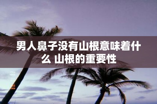 男人鼻子没有山根意味着什么 山根的重要性