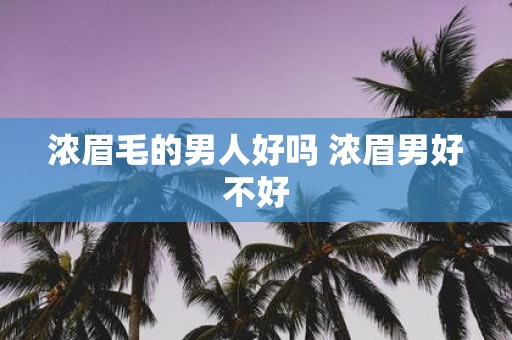 浓眉毛的男人好吗 浓眉男好不好