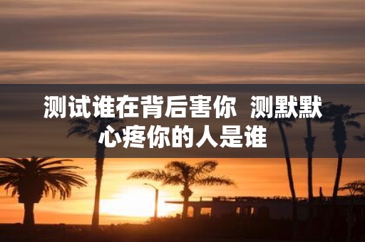 测试谁在背后害你 测默默心疼你的人是谁