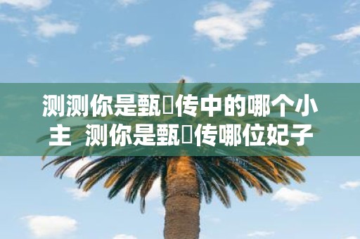 测测你是甄嬛传中的哪个小主 测你是甄嬛传哪位妃子