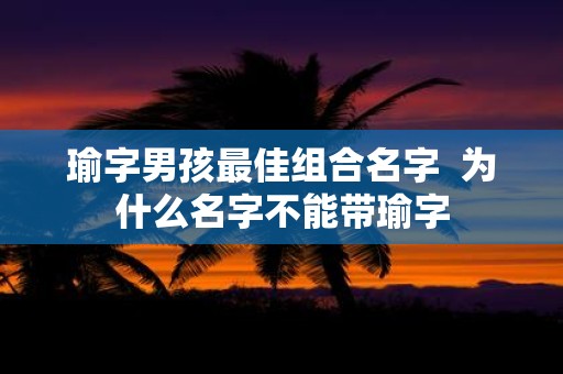 瑜字男孩最佳组合名字 为什么名字不能带瑜字