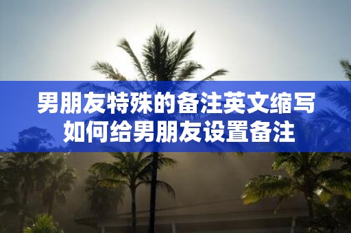 男朋友特殊的备注英文缩写 如何给男朋友设置备注
