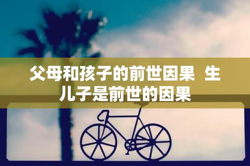 父母和孩子的前世因果 生儿子是前世的因果