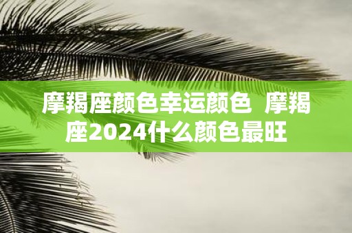 摩羯座颜色幸运颜色 摩羯座2025什么颜色最旺