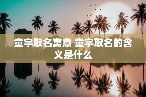 童字取名寓意 童字取名的含义是什么