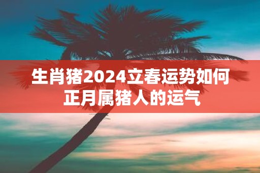 生肖猪2025立春运势如何 正月属猪人的运气