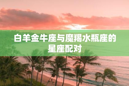 白羊金牛座与魔羯水瓶座的星座配对