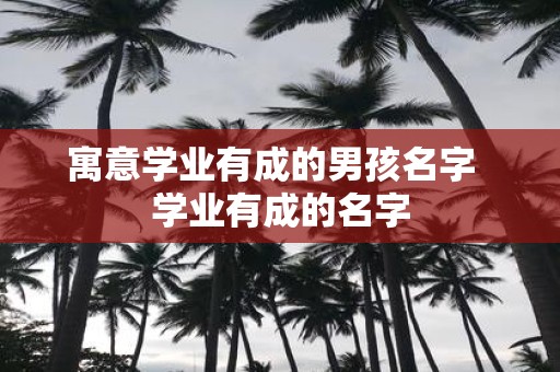 寓意学业有成的男孩名字 学业有成的名字