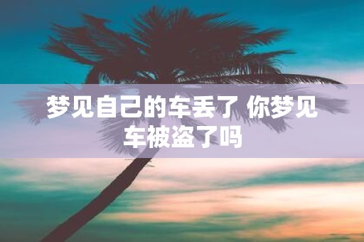 梦见自己的车丢了 你梦见车被盗了吗