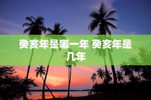 癸亥年是哪一年 癸亥年是几年