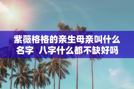 紫薇格格的亲生母亲叫什么名字 八字什么都不缺好吗