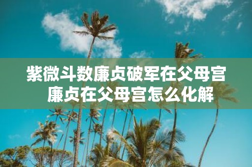 紫微斗数廉贞破军在父母宫 廉贞在父母宫怎么化解