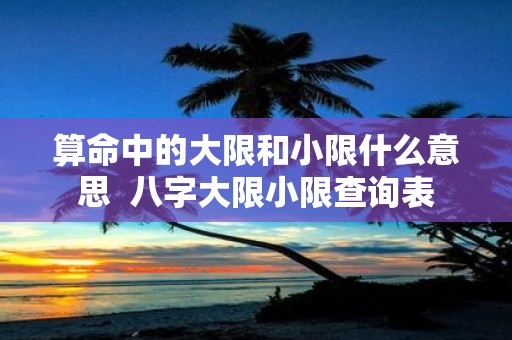 算命中的大限和小限什么意思 八字大限小限查询表