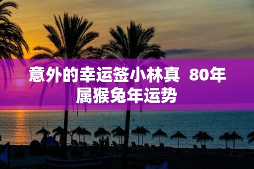 意外的幸运签小林真 80年属猴蛇年运势