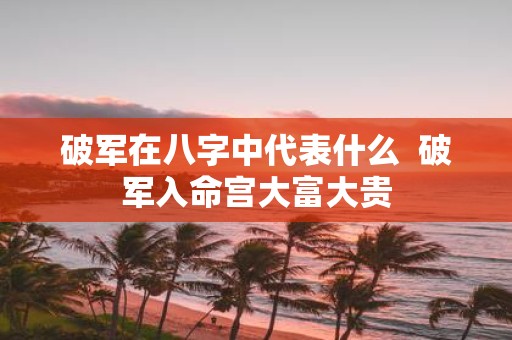 破军在八字中代表什么 破军入命宫大富大贵
