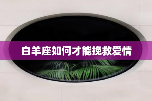 白羊座如何才能挽救爱情