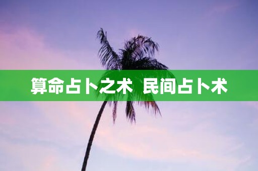 算命占卜之术 民间占卜术