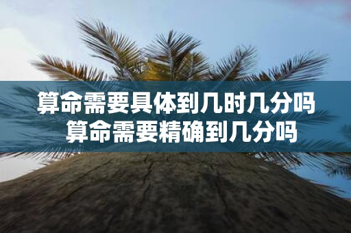 算命需要具体到几时几分吗 算命需要精确到几分吗