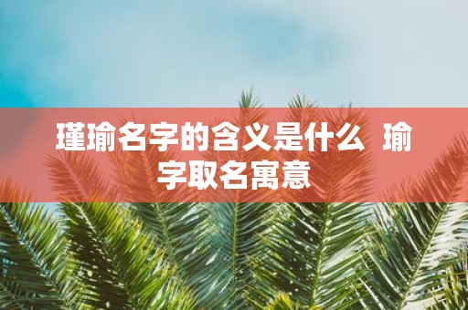 瑾瑜名字的含义是什么 瑜字取名寓意